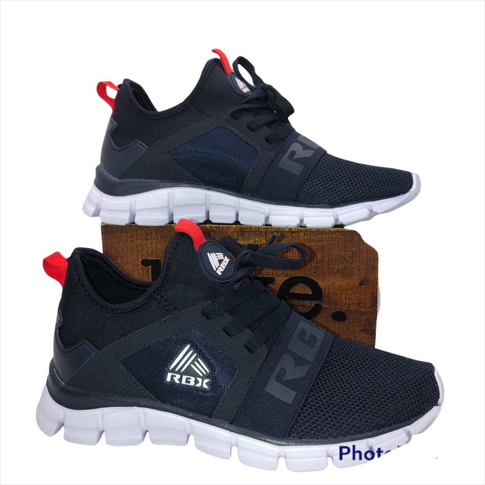 RBX Navy Blue Mesh Perforated Knit Lace Up Lightweight Sneakers Size 5